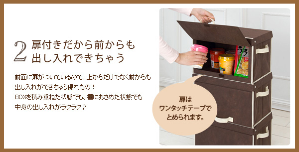 扉付 整理箱 3個セット カラーボックス用 収納BOX おもちゃ箱 