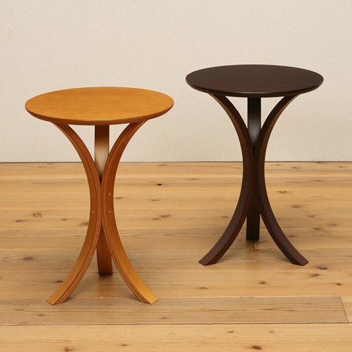 天然木製ラウンドテーブル コーヒーテーブル 展示台 サイドテーブル
