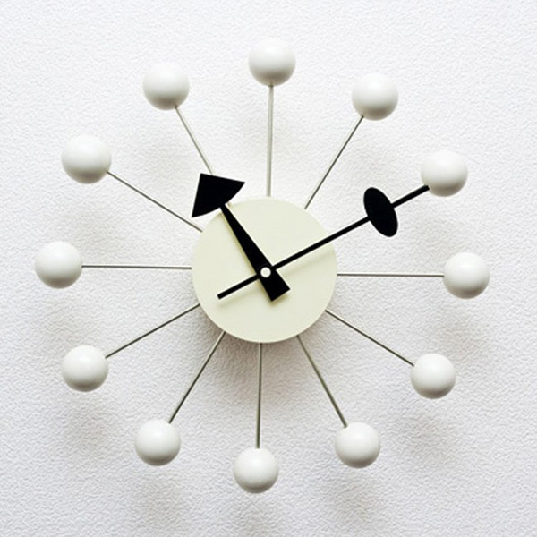 ジョージ・ネルソン,ボールクロック／ホワイト単色 ネルソンクロック,壁掛時計,掛け時計 デザイナーズ