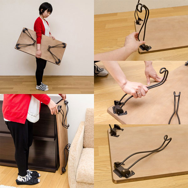 折れ脚テーブル 角型 BR/GN/WH 折れ脚テーブル 角型 BR/GN/WH